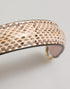 Dolce & Gabbana Beige Brown Snakeskin Leather Gold Ring Shoulder Strap